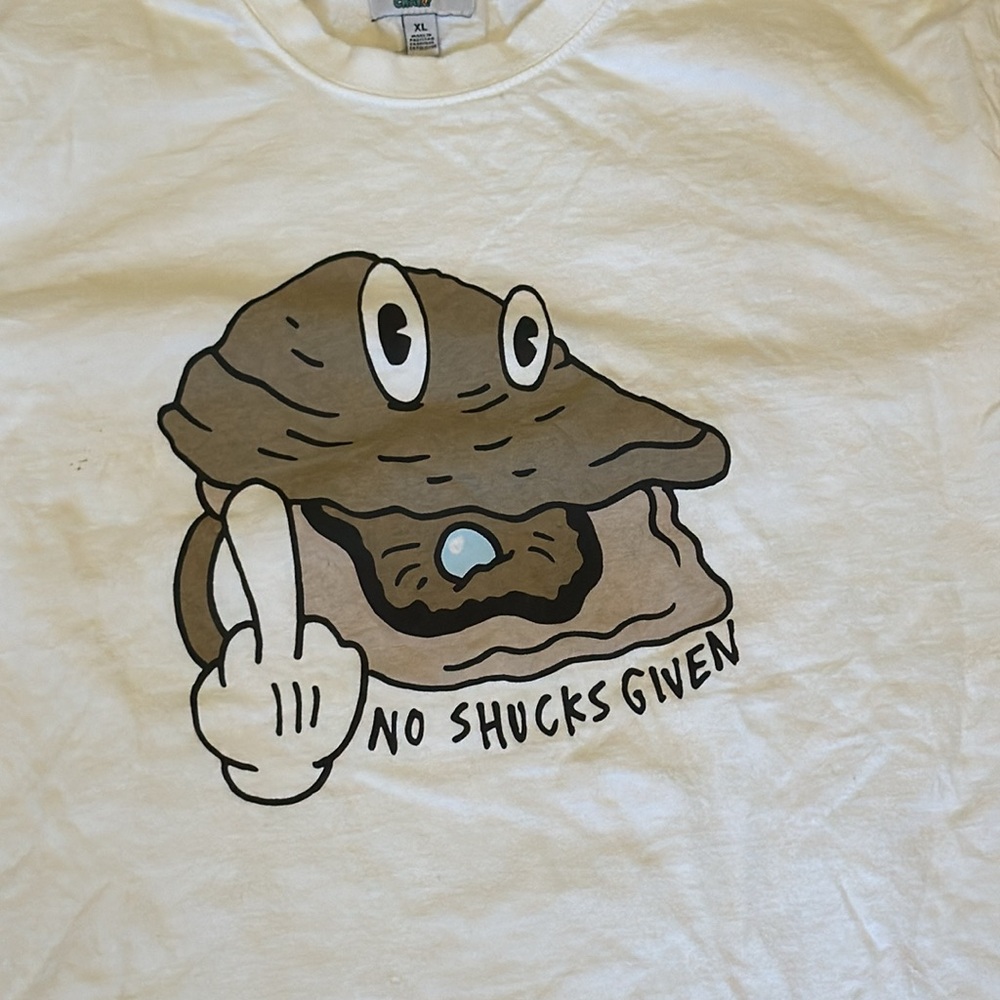 Vtg Funny Oyster Novelty Retro Graphic T-Shirt XL